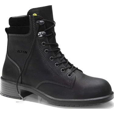 ELTEN Sicherheitsschuhe NIKOLA black Mid ESD S2, Damen, Leder, Stahlkappe, leicht, elegant, Schwarz, im Sale